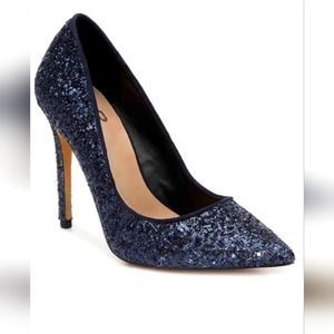Navy glitter heels Size 9